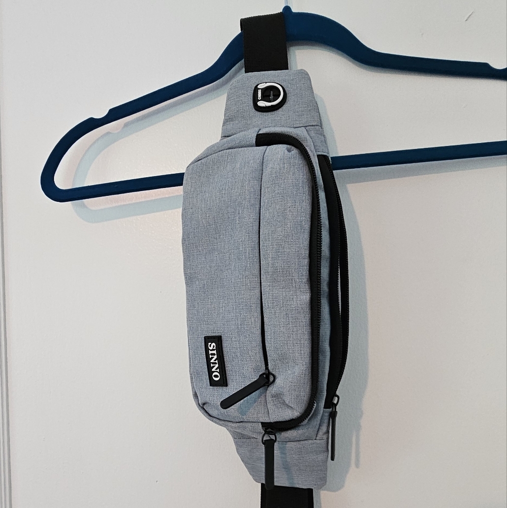 Silvery Blue Tech Belt Bag